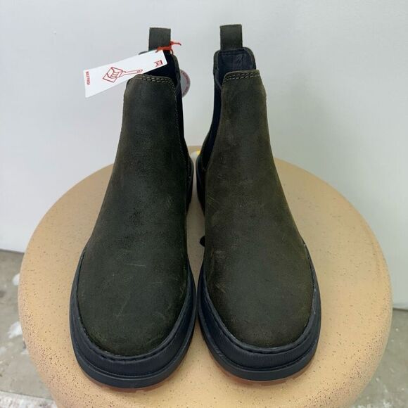 Camper Men’s Brutus Trek MICHELIN Green Gray Nubuck Leather Slip On Ankle Boots - Picture 4 of 13